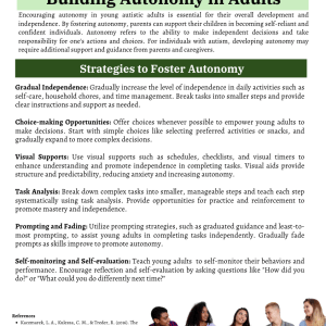 Building Autonomy in Adults: ABA Parent Training Handout + Reflective Prompts